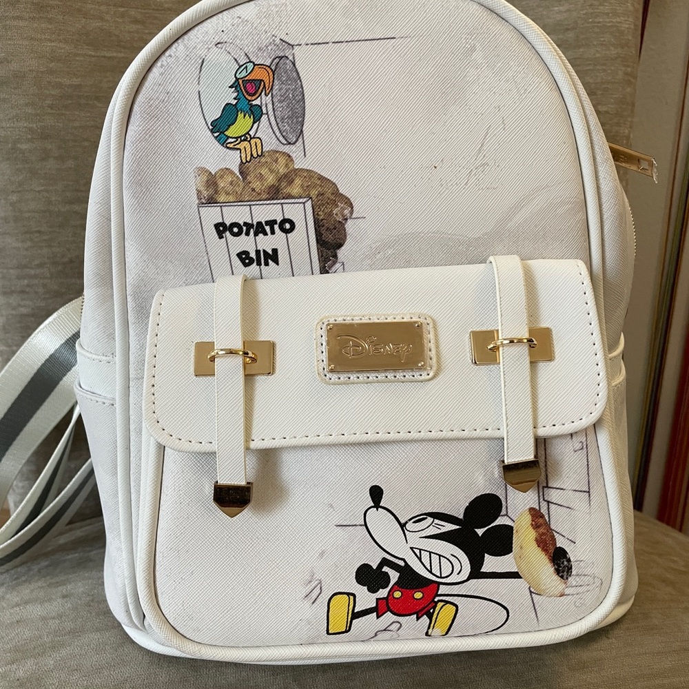Disney White Backpack with Classic Cartoon Art
